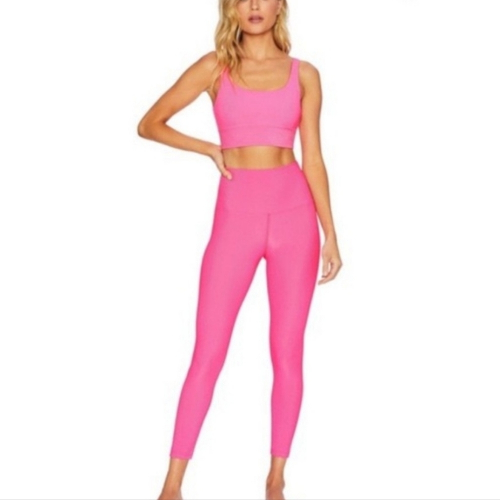 Beach Riot Hot Pink High Rise Ribbed Ayla Legging XS